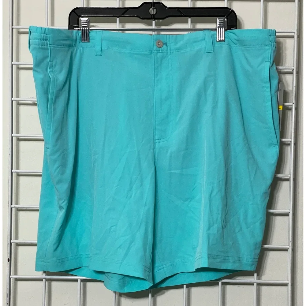 PGA TOUR Golf‎ Shorts Flat Front Active Flex Waist Aqua Blue Mens Size 42